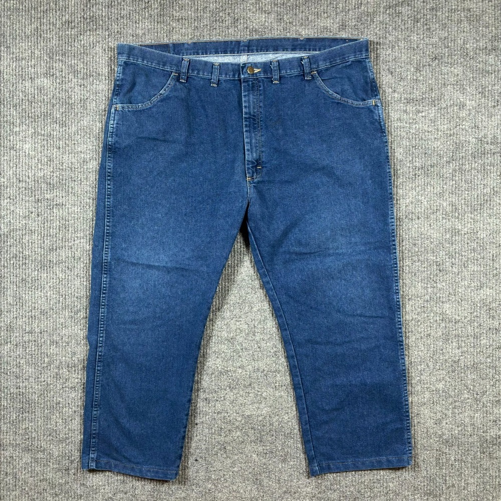Wrangler Mens Straight Leg Jeans W43" Blue Denim Cropped Casual High Rise